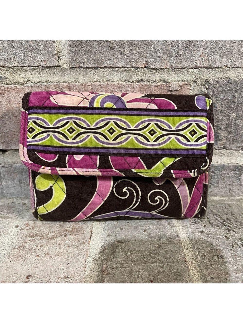 Vera Bradley Artistic Pink and Green Wallet
